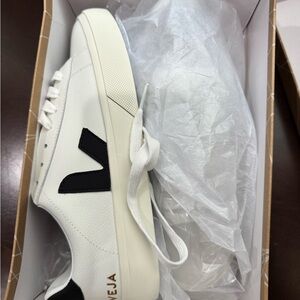 Veja Women's White and Black Sneakers